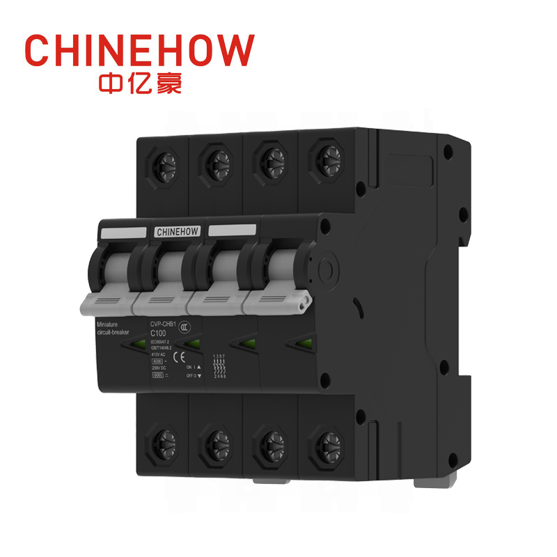 Disyuntor mini miniatura negro IEC 4P serie CVP-CHB1