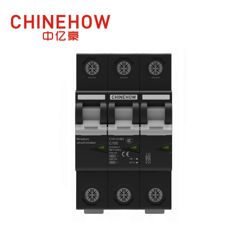 Disyuntor miniatura negro IEC 3P serie CVP-CHB1